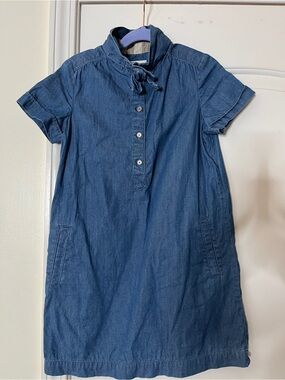 Burberry Indigo Blue Short-Sleeve Denim Shift Dress
